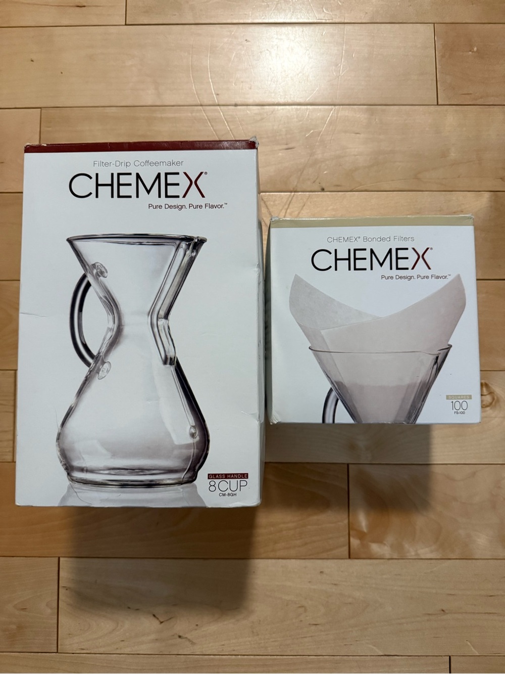 Chemex Clear Glass Pour-Over Coffee Maker with Filters